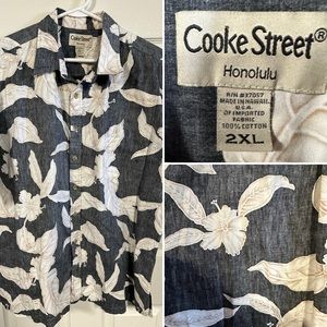 Vintage Cooke Street Hawaiian shirt chest size 54”